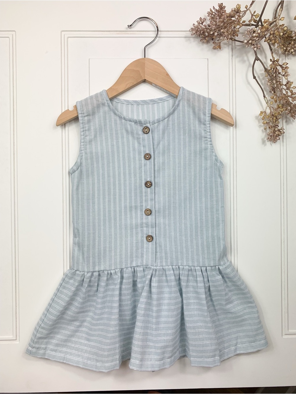Vintage Girls Button Down Matching Sister Dress